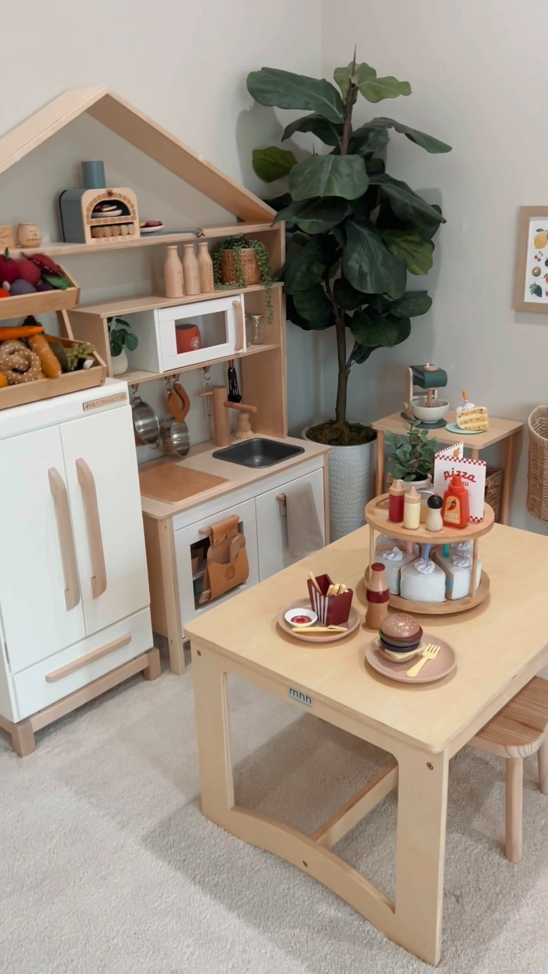 Play kitchen🍌🍓🍳🍔🍟