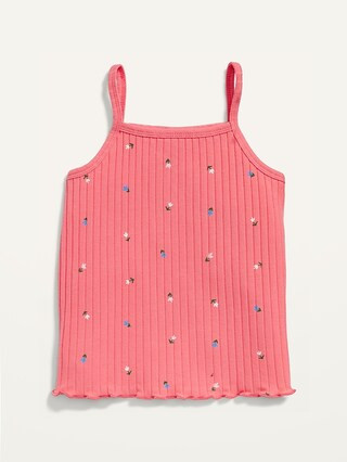 Rib-Knit Printed Lettuce-Edge Tank Top for Toddler Girls | Old Navy (US)