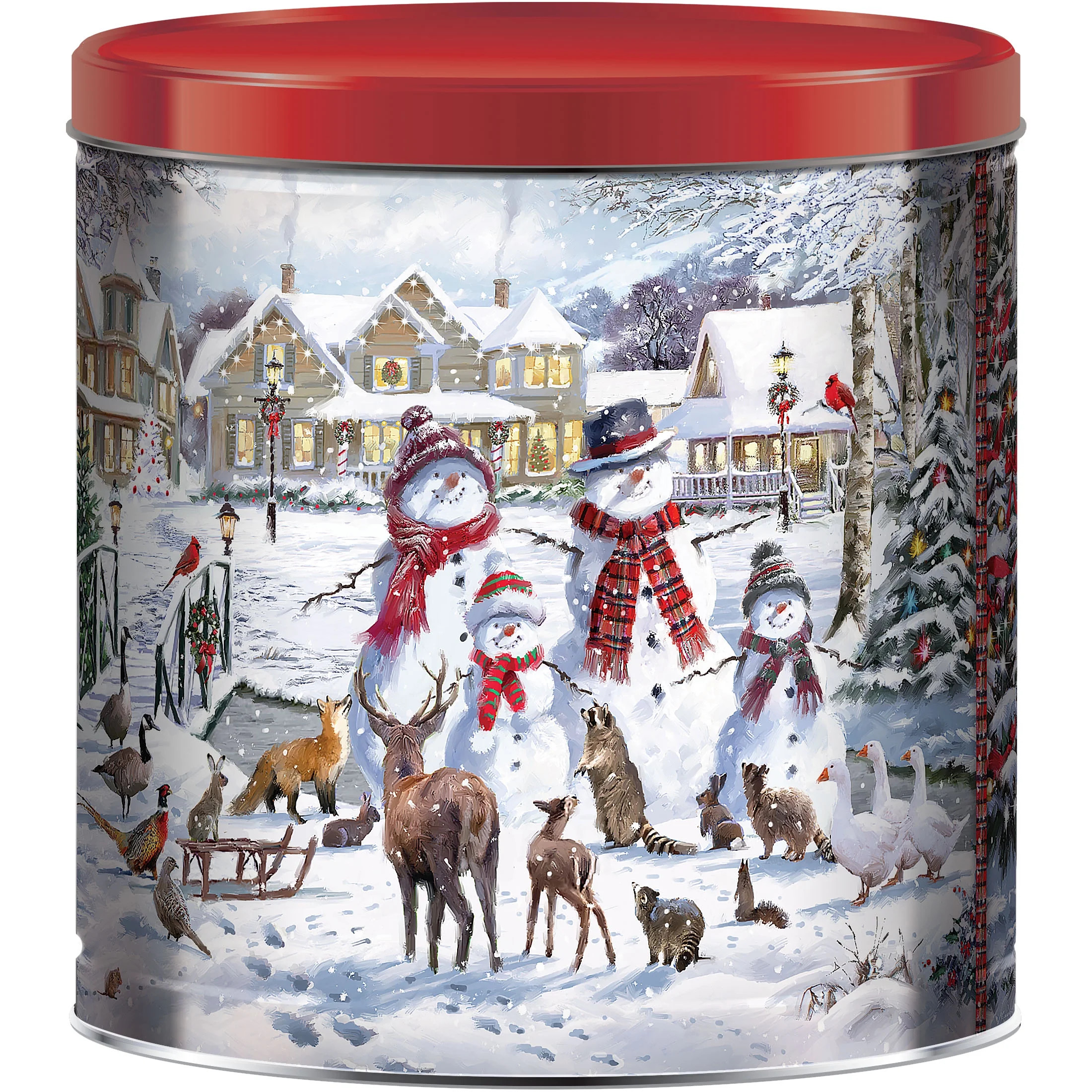 Great Value Christmas Popcorn Tin, Snowman Family, Assorted Popcorn, 21 ounces | Walmart (US)