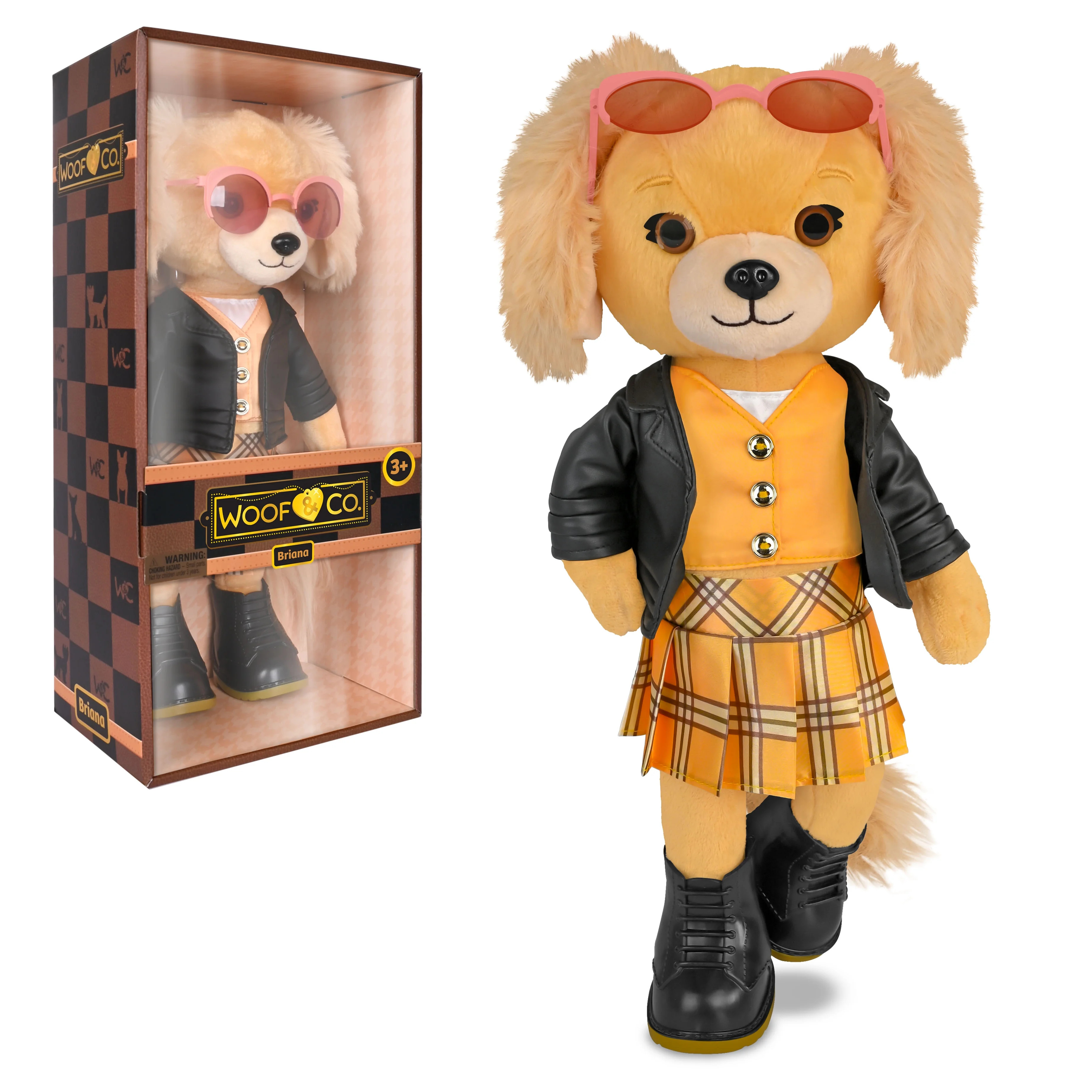 Woof & Co 15-inch Fashion Doll – Briana The Poseable Plush Golden Retriever with Removable Outf... | Walmart (US)