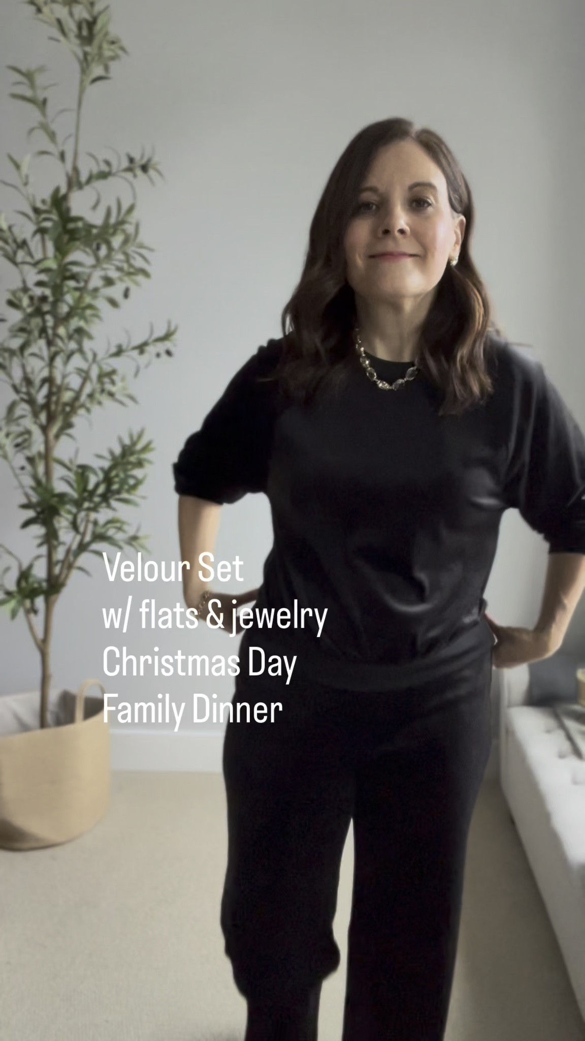 Wear this velour set from Old Navy for Christmas family dinner with cute flats and sparkling jewelry. This set (pieces sold separately) is a lounging look that you can totally wear in front of company and all day long. PANTS FIT: I ordered all three sizes of these pants just to make sure I got the right fit. I liked the snug waistband of the Medium but prefer the looser hips and thighs in the Large (the Medium was too snug in the rear for my comfort). I ended up washing the Large, and they fit the same after the wash. SWEATSHIRT FIT: This raglan sleeve crewneck sweatshirt ends right at the hip bone. I’ll wear it with a tank top underneath or a black tee tucked in for extra coverage since it ends right at the hip. I’m wearing a Medium with a 36-B bust. These pieces went ON SALE for under $20, and stock is fluctuating significantly now. I'm hoping you catch your size while it's available! They come in burgundy and camel, too. I also linked a well-rated option from Amazon. 

 

 

#LTKHoliday #LTKOver40 #LTKSaleAlert