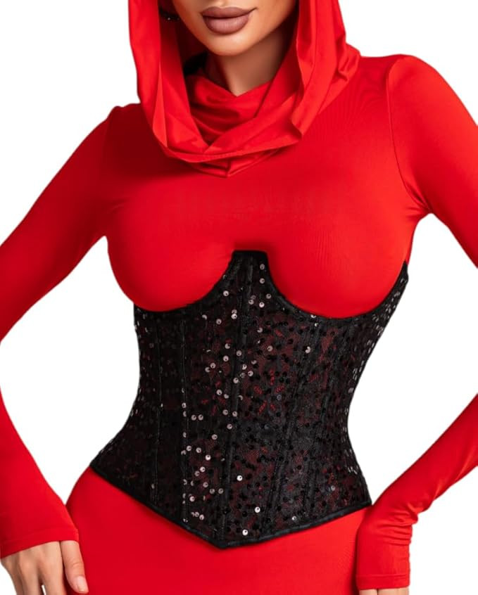 Mesh Corset Waist Trainer for Women - Underbust Corset Lace Up - Waist Cincher Shapewear - Body S... | Amazon (US)