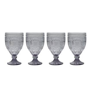 FITZ and FLOYD Trestle 12 oz. Smoke Goblet Glass Set (Set of 4) 83-012 - The Home Depot | The Home Depot