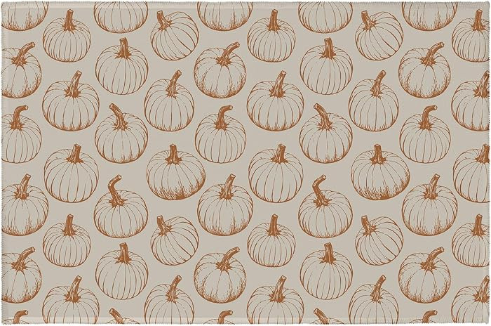 Fall Thanksgiving Pumpkin Area Rug 2x3 Burnt Orange Pumpkins Autumn Decorative Indoor Outdoor Doo... | Amazon (US)