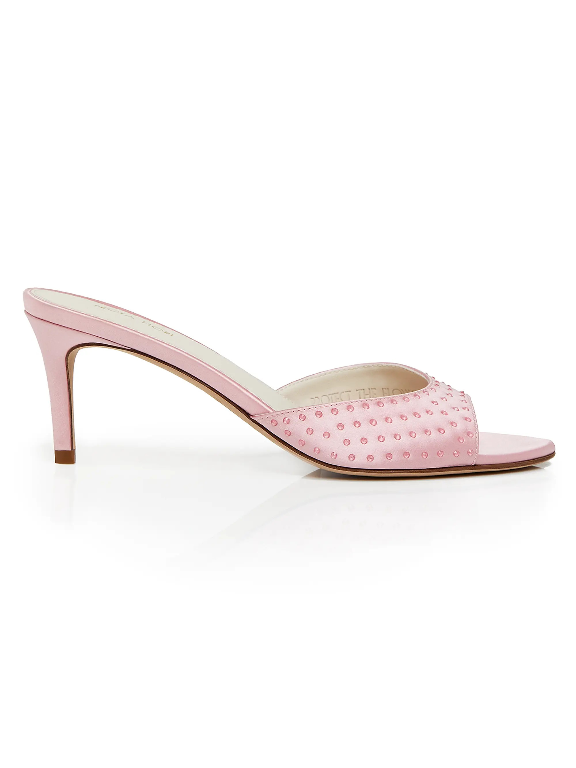 Plumeria 75MM Sustainable Silk Crystal-Embellished Mules | Saks Fifth Avenue
