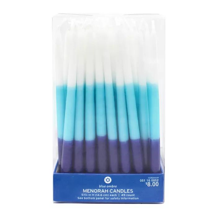 45ct Menorah Flame Candles Blue Ombre with Satin Finish | Target