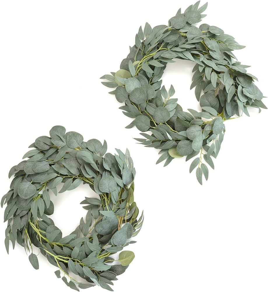 Ling's Moment Artificial Eucalyptus and Willow Greenery Garlands 5.9ft, 2pcs Fake Vines for Weddi... | Amazon (US)