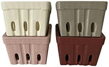 First of a Kind Stoneware Berry Baskets - Set of 4 Berry Containers Bowl - Multicolor - 4.25 Inch... | Amazon (US)