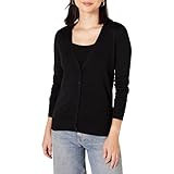 Amazon Essentials Women's Lightweight V-Neck Cardigan Sweater (Available in Plus Size), Black, 1X | Amazon (US)