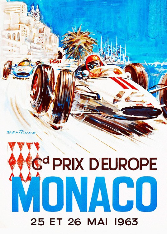 Monaco Car Poster | Desenio