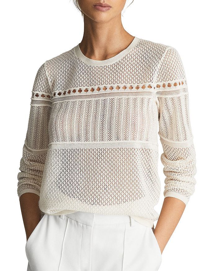 REISS Eliana Lace Crochet Knit Sweater  Women - Bloomingdale's | Bloomingdale's (US)
