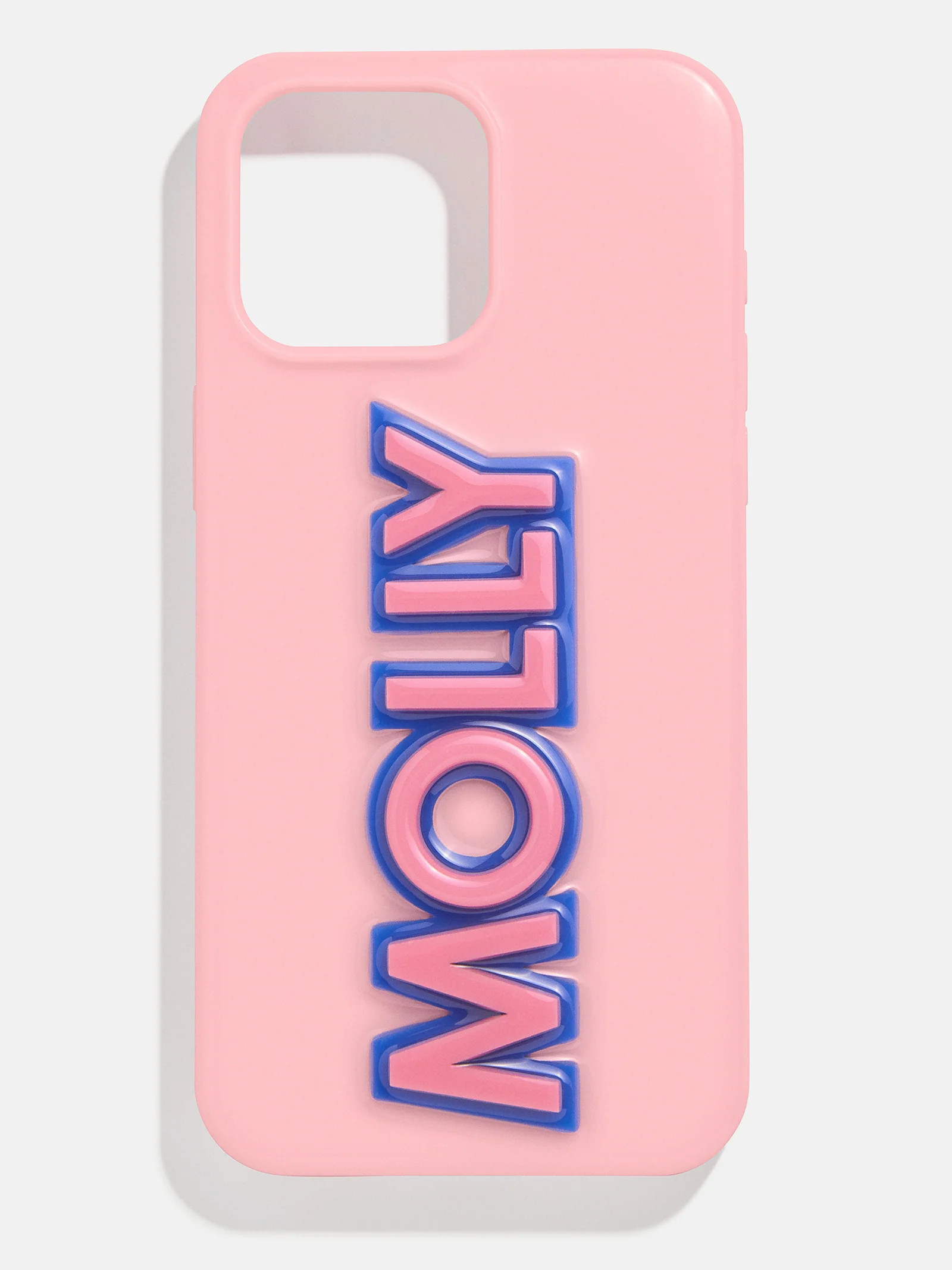 Block Font Custom iPhone Case - Blush/Blue | BaubleBar (US)