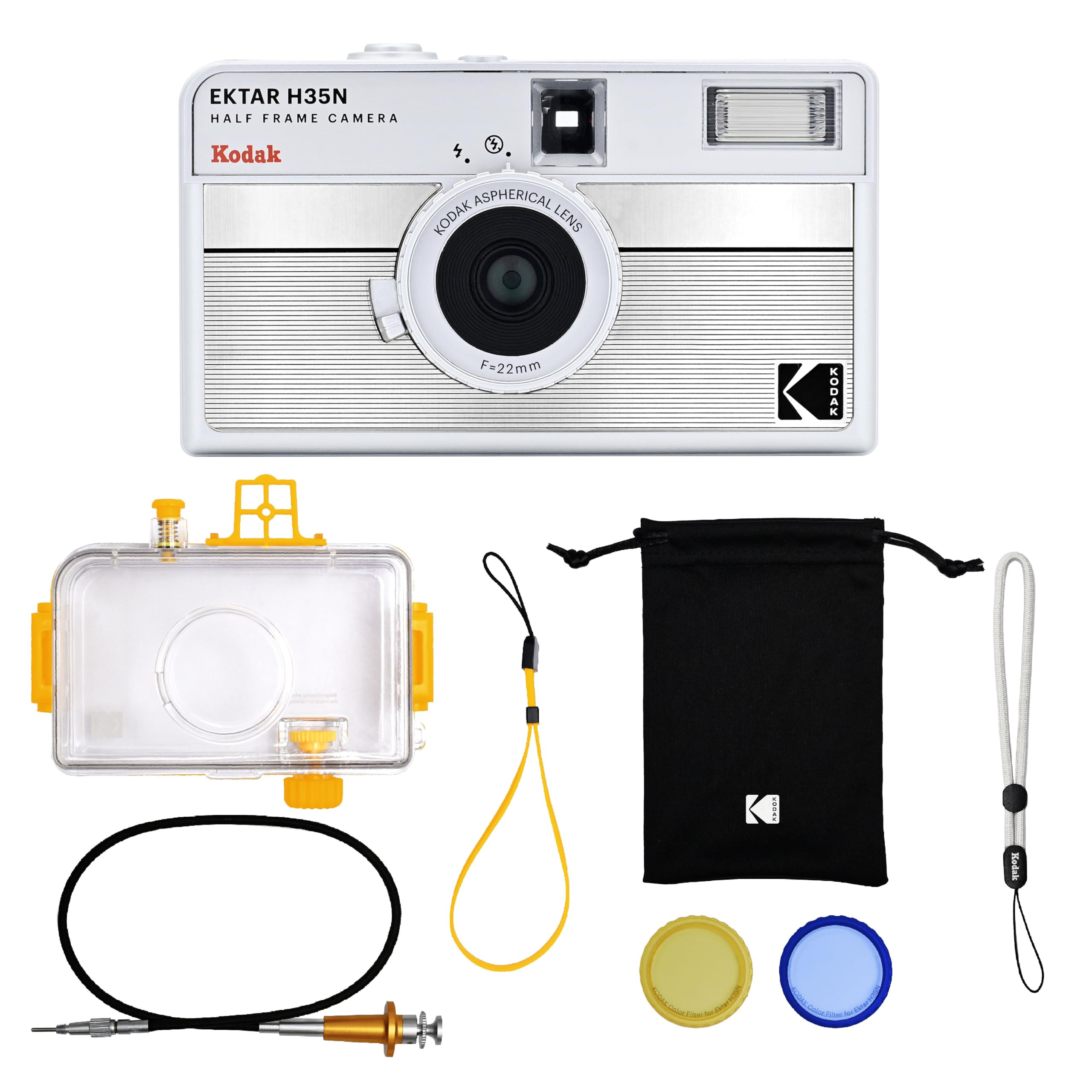 KODAK EKTAR H35N Half Frame Film Camera, 35mm, Reusable, Focus-Free, Bulb Function, Built-in Star... | Amazon (US)