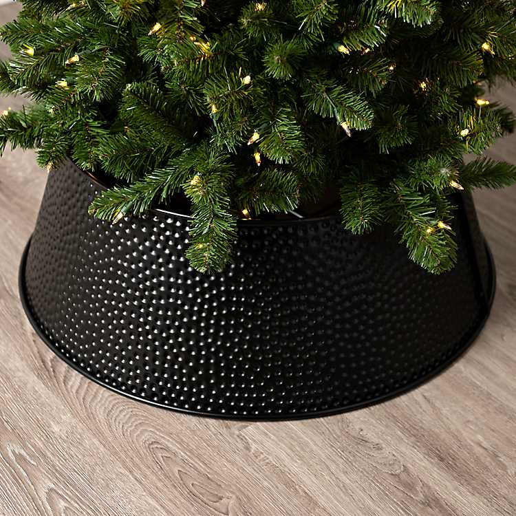 Black Hammered Metal Christmas Tree Collar, 28in. | Kirkland's Home