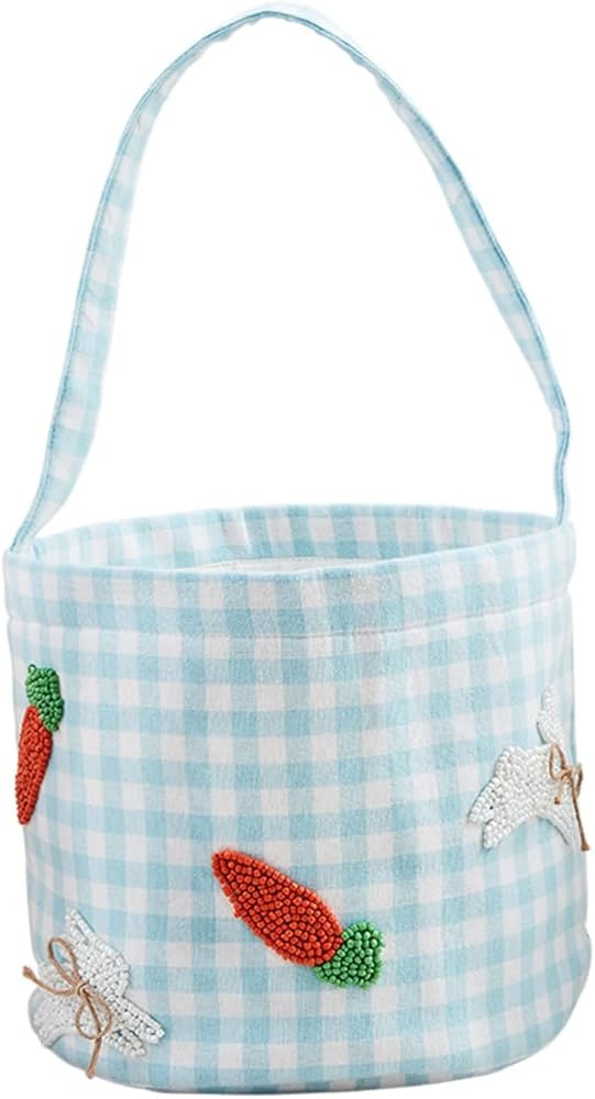 Mud Pie Blue Easter Beaded Bucket; 7 1/2" x 8 1/2" | Amazon (US)