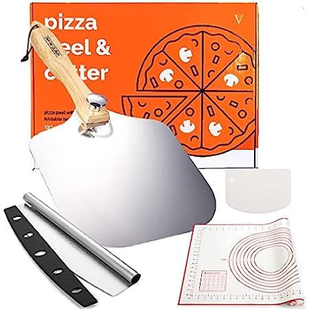 Chef Pomodoro Aluminum Metal Pizza Peel with Foldable Wood Handle for Easy Storage 12-Inch x 14-Inch | Amazon (US)