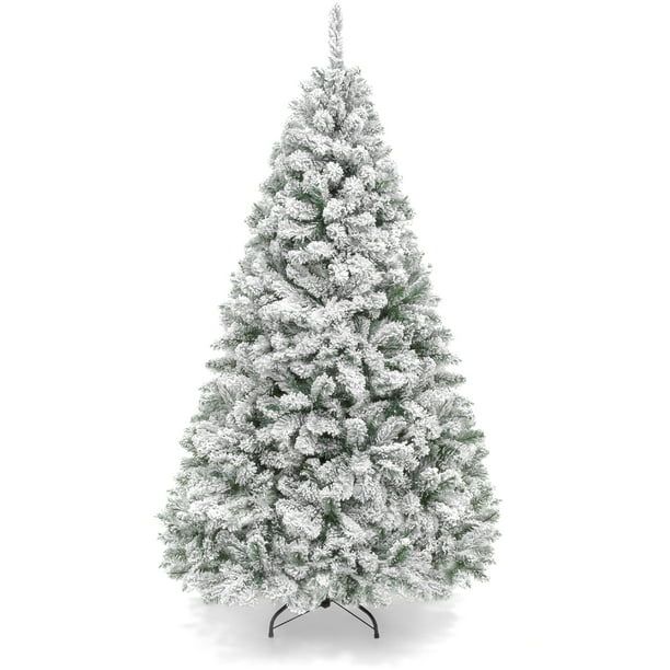 Best Choice Products White Flocked Pine Christmas Tree, 6' - Walmart.com | Walmart (US)