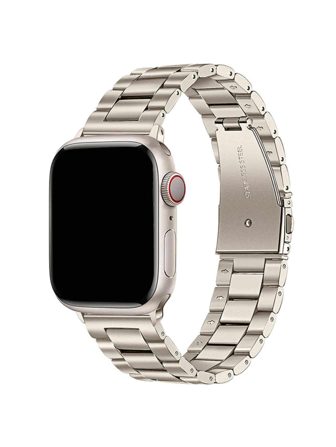 1pc Starlight Color Three-Bead Stainless Steel Watch Band Is Suitable For All Apple Watch Band Mo... | SHEIN