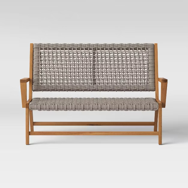 Lena Wood & Rope Patio Loveseat - Gray - Project 62™ | Target