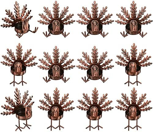 MorTime 6 Pack Turkey Tealight Candleholders, Thanksgiving Tabletop Sitting Standing Turkey Tea L... | Amazon (US)