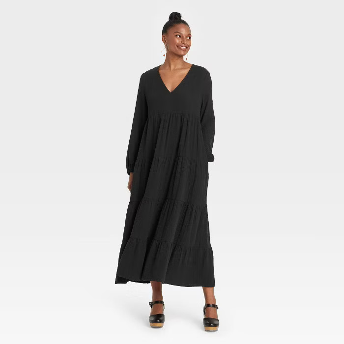 Women's Balloon Long Sleeve Tiered Dress - Universal Thread™ | Target