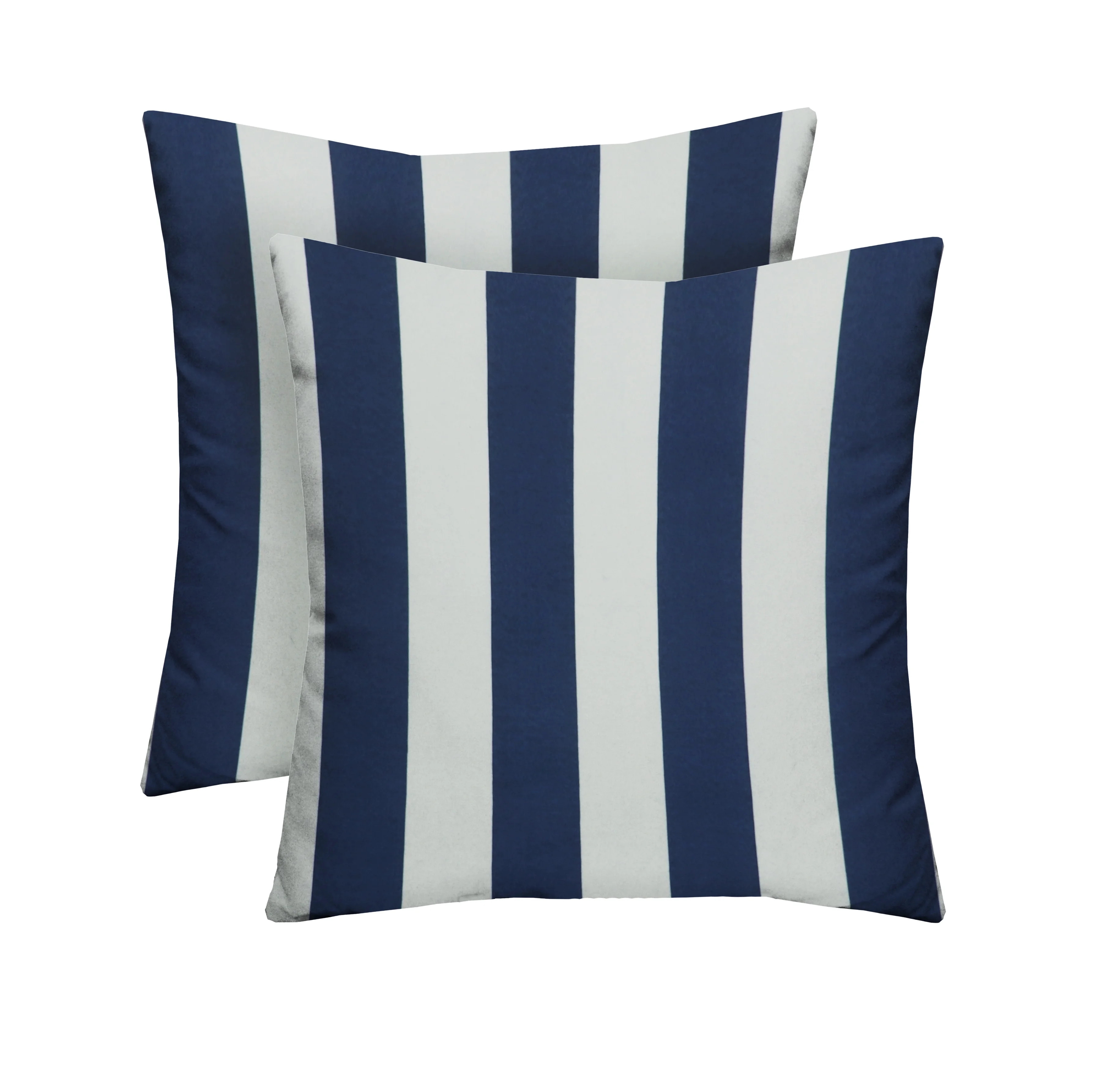 RSH Décor Indoor Outdoor Set of 2 Pillows 17" x 17", Cobalt & White Stripe | Walmart (US)