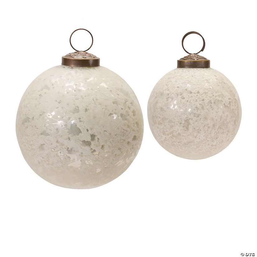 Frosted Ball Ornament (Set Of 4) 3"D, 4"D Glass | Oriental Trading Company