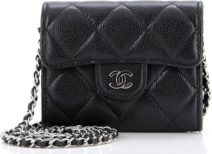 Amazon.com: Chanel, Pre-Loved Classic Flap Chain Belt Bag Quilted Caviar Mini, Black : Luxury Sto... | Amazon (US)