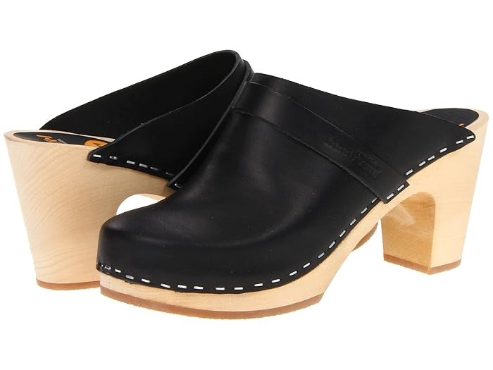 Swedish Hasbeens Slip In (Black) Women's Clog Shoes | Zappos