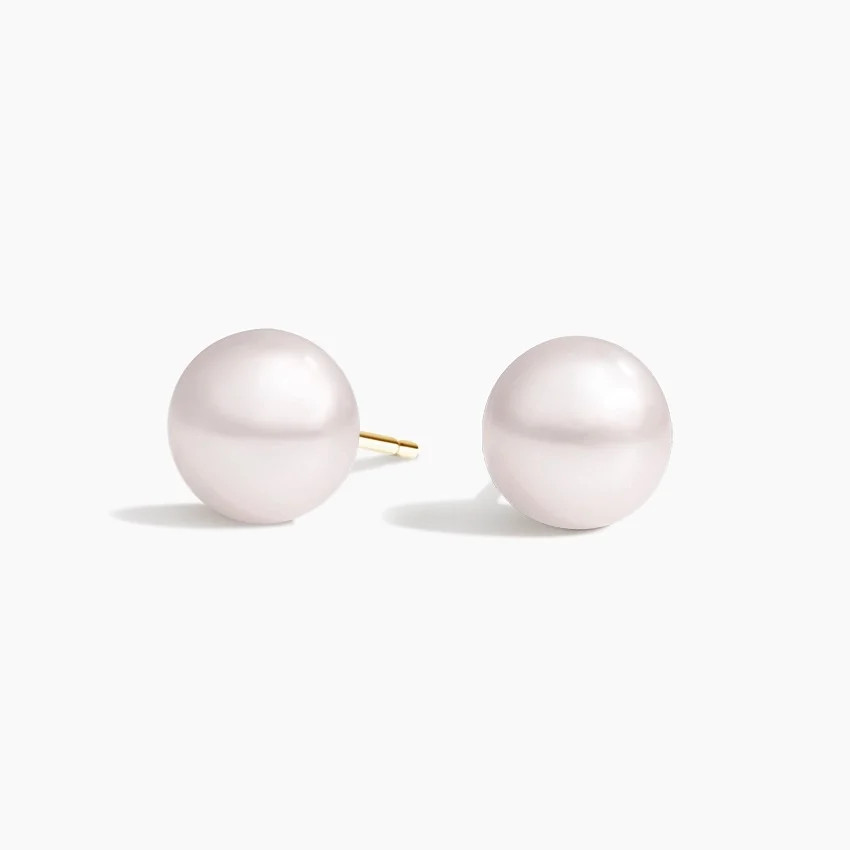 18K Yellow Gold Premium Akoya Cultured Pearl Stud Earrings (7mm) | Brilliant Earth