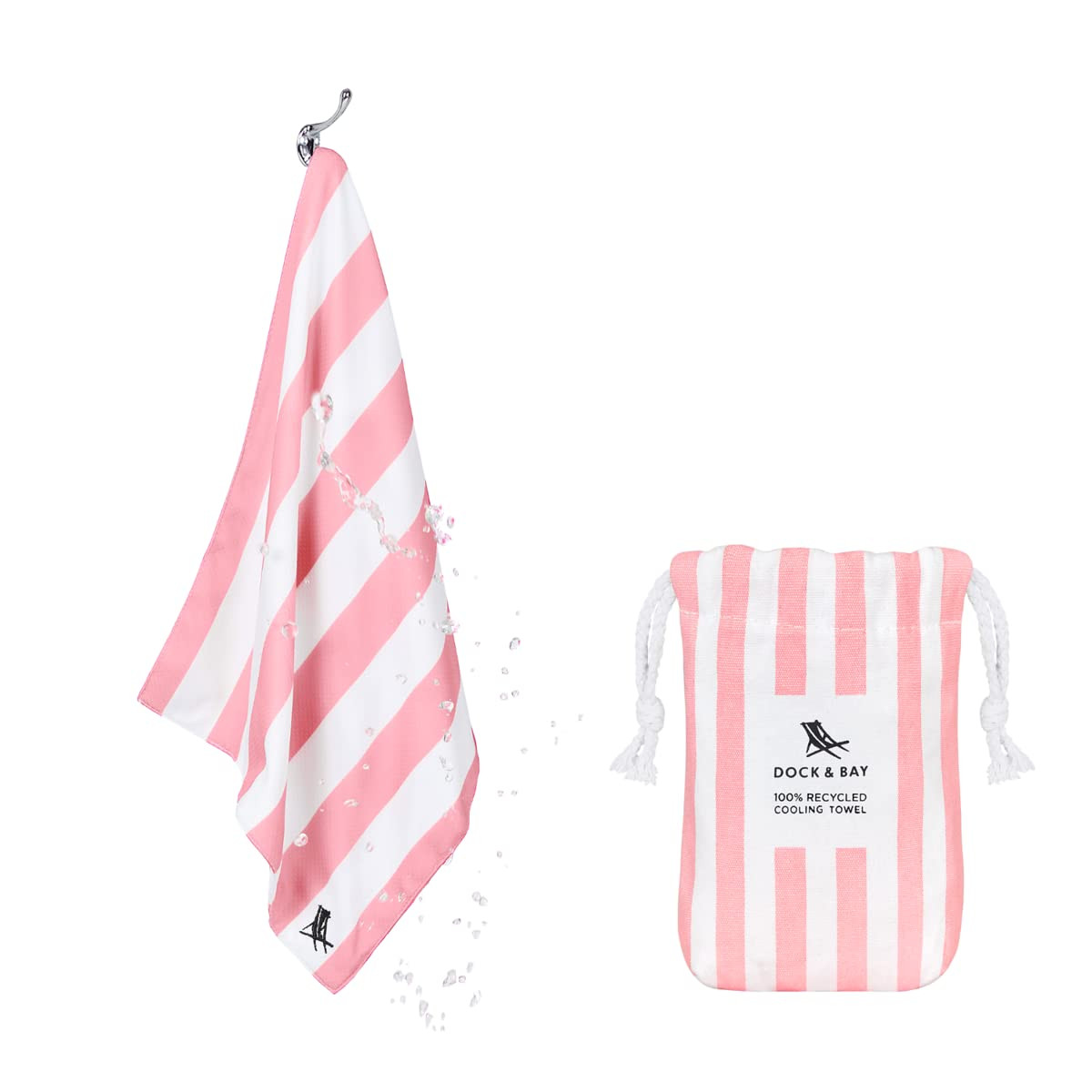 Dock & Bay QuickCool Cooling Towel - for Workouts & Sports - Cools to 15°C - Includes Bag - 27 x 13/69 x 33cm - Cabana - Malibu Pink | Amazon (US)