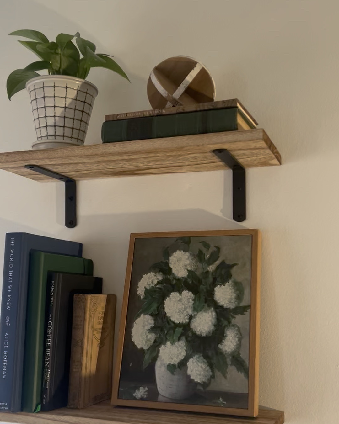 Also added some shelves in the living room, I shopped my home for the decor (always suggest this!) but linked similar options 