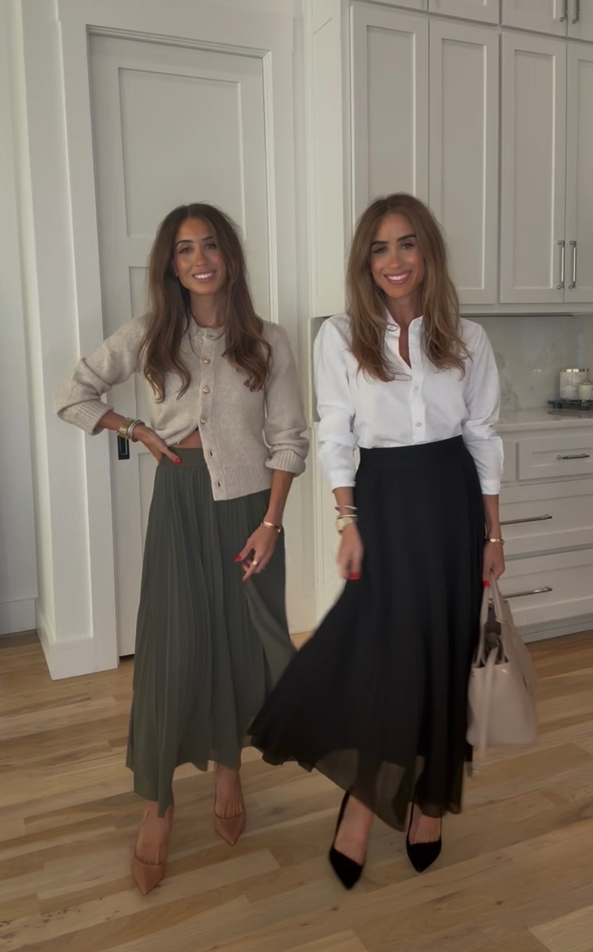 Office outfit, wear to work outfits - pleated  skirt that is an Aritzia look for less

#LTKPetite #LTKWorkwear