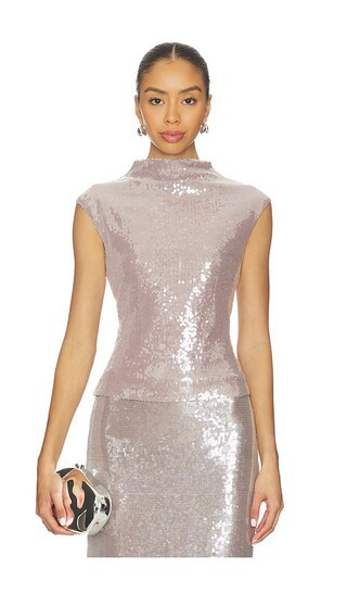 Elodie the Label Sabrina Sequin Top in Lavender. - size S | Revolve Clothing (Global)