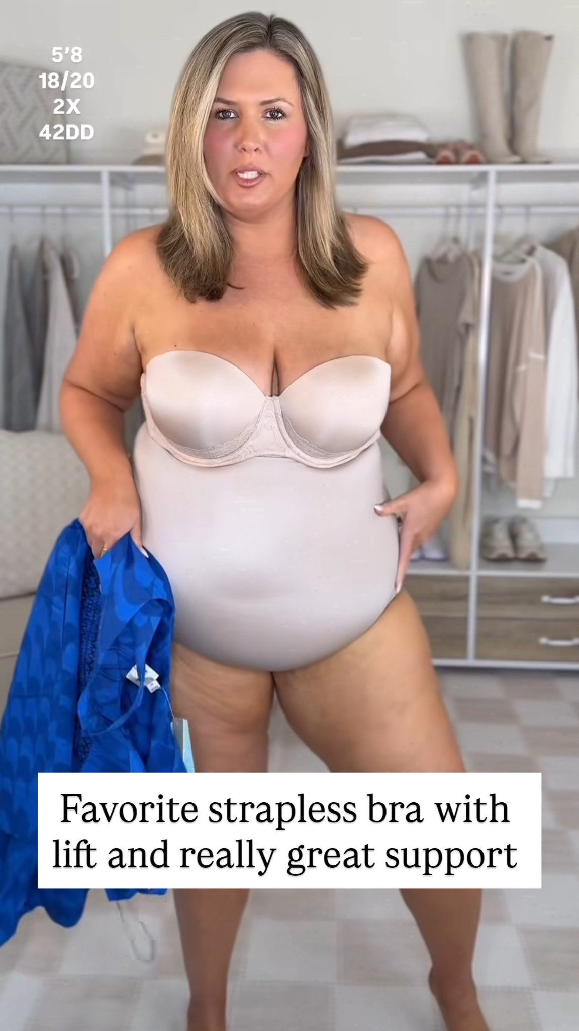 Love this supportive strapless bra with push-up! 
Wearing 3x in spanx briefs! 

#LTKOver40 #LTKPlusSize #LTKMidsize