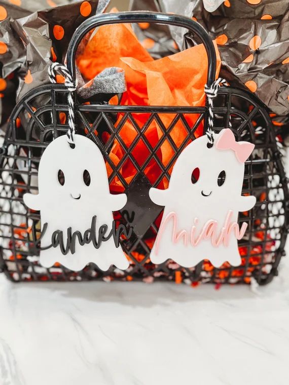 Halloween Basket Tag | Boo Basket | Halloween Bucket | Personalized Basket Tag| Kids Halloween Ba... | Etsy (US)