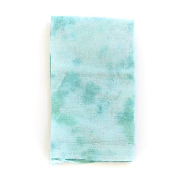 Tie-Dye Cotton Napkin, Mediterranean Greens | The Avenue