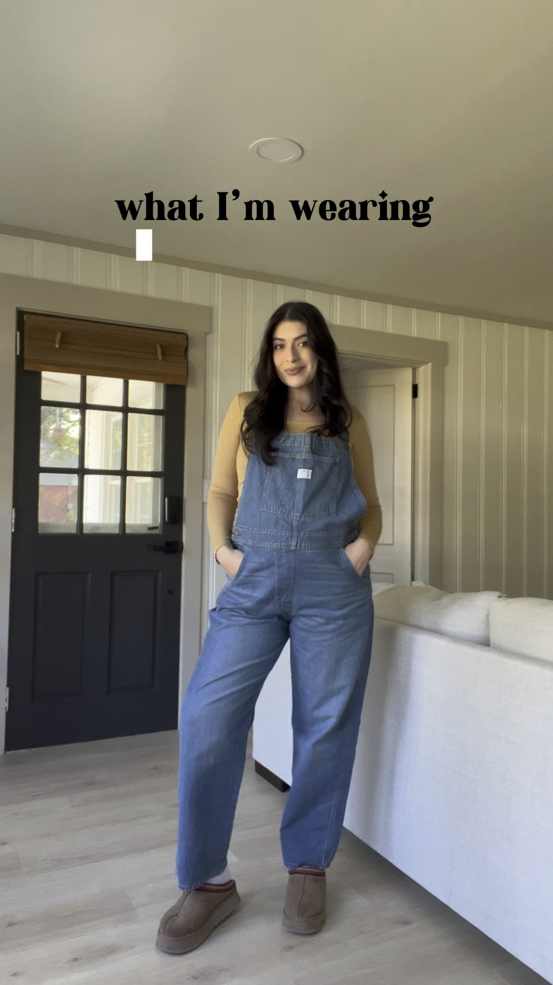 love an overalls + bump moment 🤰🏻✨ these overalls will continue to stretch for the next couple months, and then be cute and oversized PP! 

#LTKStyleTip #LTKBump #LTKFindsUnder50
