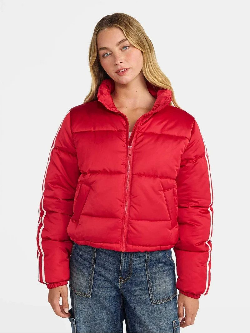 No Boundaries Puffer Jacket, Women's - Walmart.com | Walmart (US)