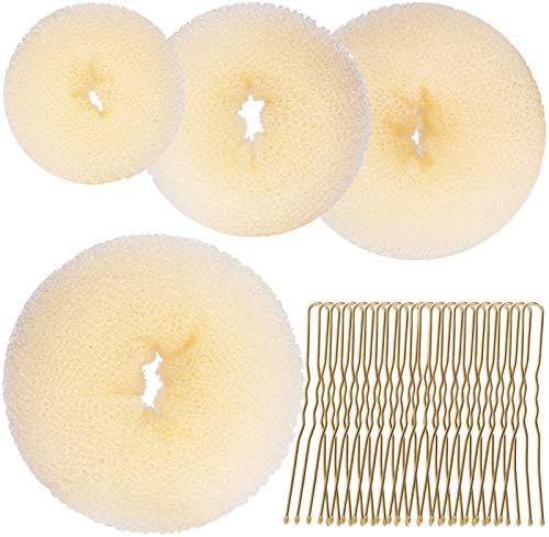 Hair Bun Shaper Set，Teenitor 4 Hair Pcs Donut Bun Maker(Extra-large, Large, Medium, Small) with Larg | Amazon (US)