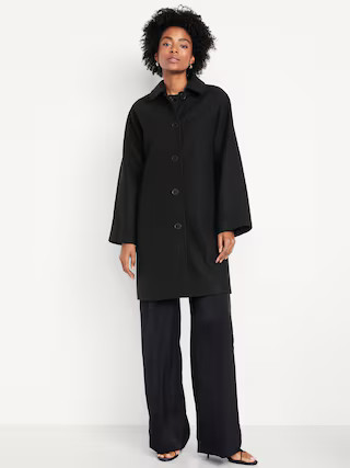 Relaxed Button-Front Mac Coat | Old Navy (US)