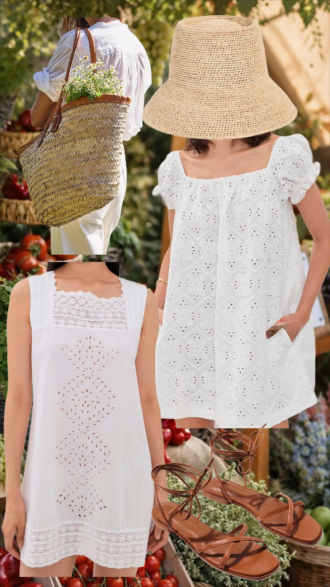 Farmers market Saturday! 

Little white dress, straw bag, wrap sandals, bucket hat

#LTKmomlife #LTKfoodie