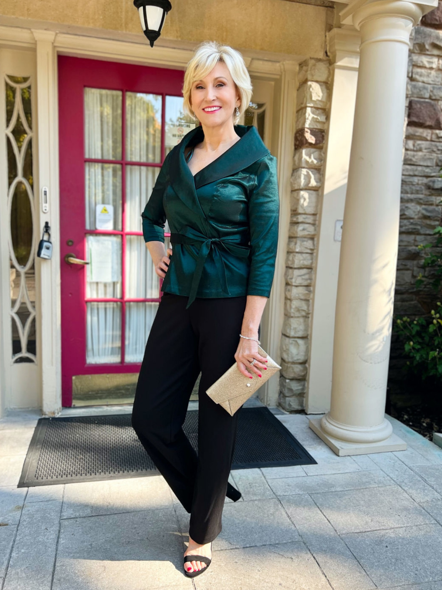 Holiday party season has begun! What will you be wearing? This gorgeous brush satin top with the portrait neckline is festive and feminine. Great for a wedding guest outfit too or New aYear’s Eve!

#LTKSeasonal #LTKwedding #LTKHoliday