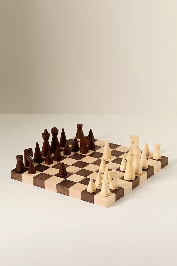 The Minimalist Wood Chess Game | Anthropologie (US)