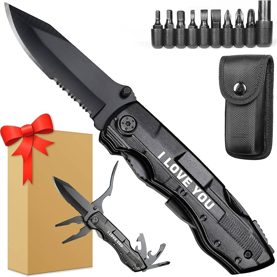 Gifts for Boyfriend Him Husband Dad Men,Multitool Knife I LOVE YOU,Valentines Day Unique Gifts,An... | Amazon (US)