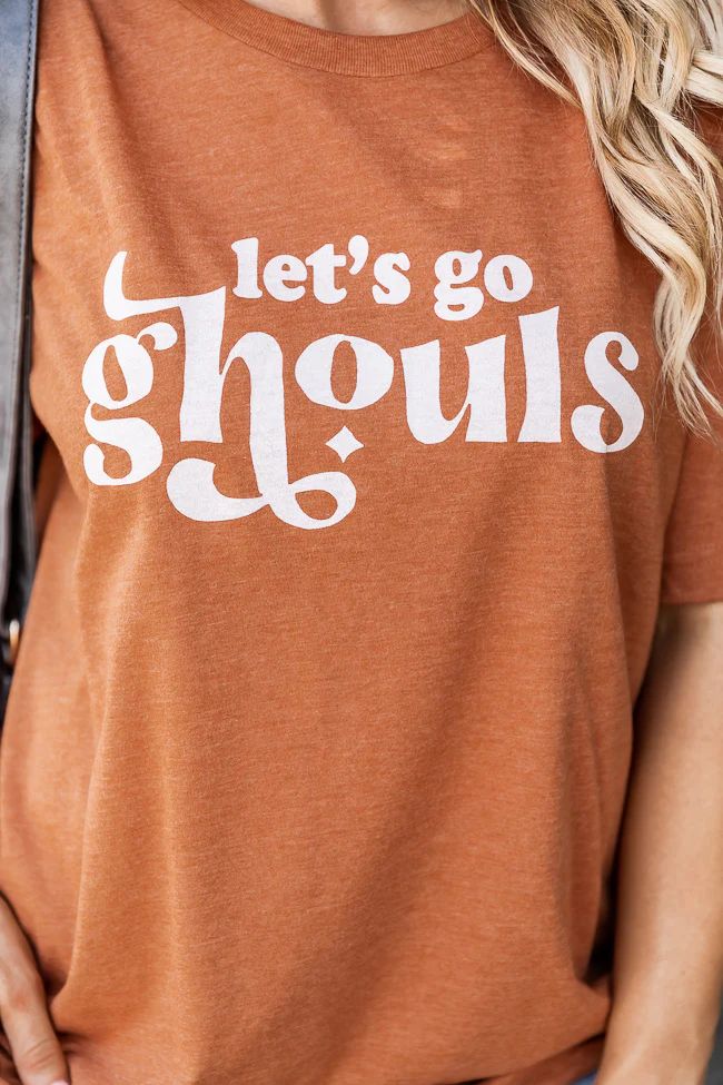 Let's Go Ghouls Burnt Orange Graphic Tee | Pink Lily