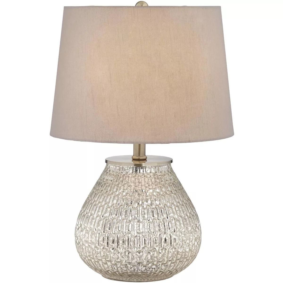 360 Lighting Cottage Accent Table Lamp 19 1/2" High Mercury Glass Teardrop Gray Drum Shade for Be... | Target