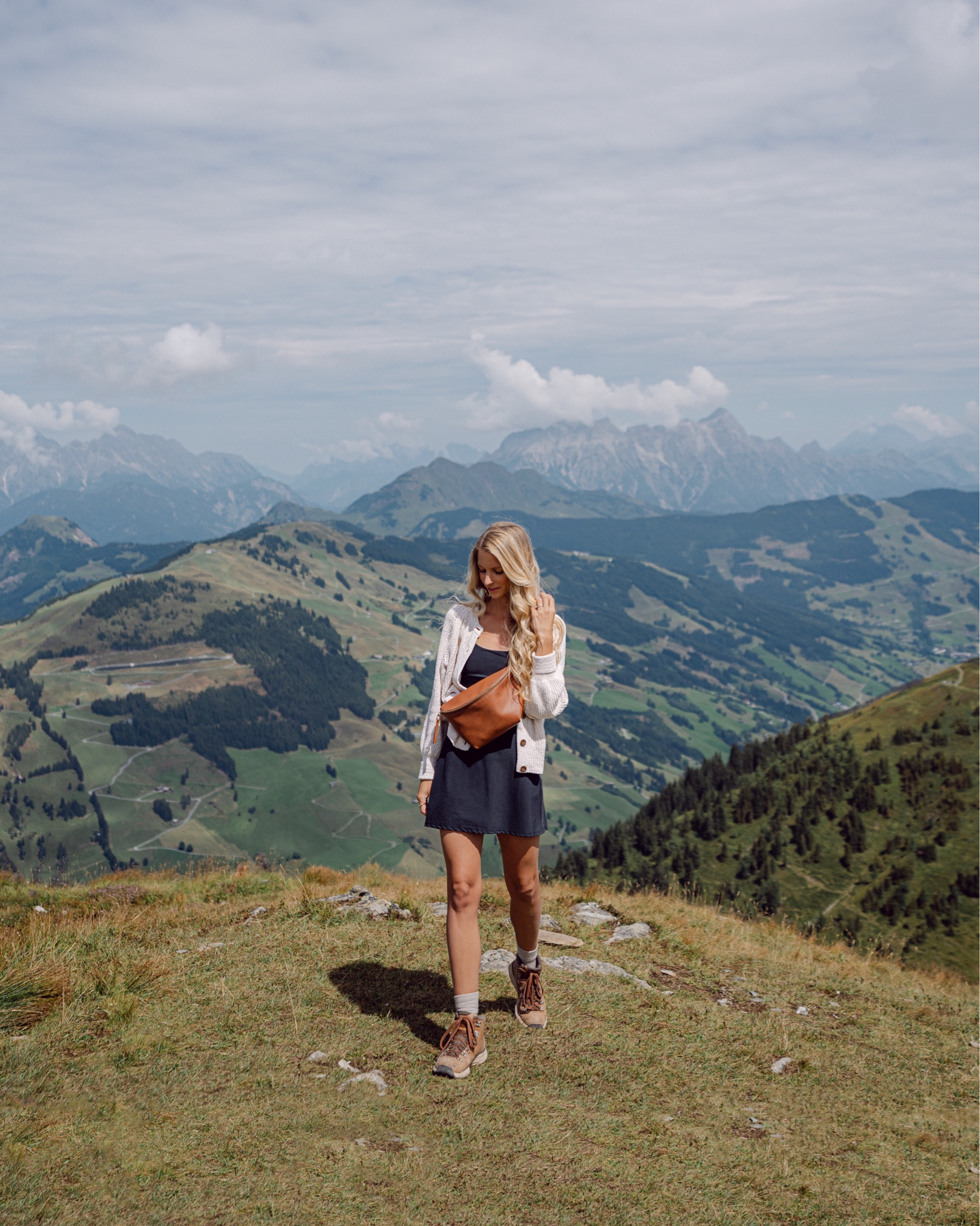 Elevated hiking outfit; traditional hiking outfit; fall hiking outfit

Traveler’s dress, Abercrombie and Fitch, cardigan, leather sling bag, hiking boots, Danner

#LTKstyletip #LTKfindsunder100 #LTKtravel