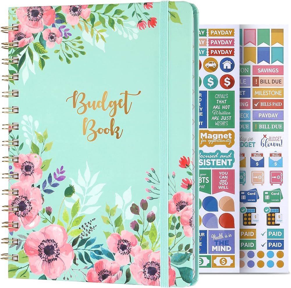 Budget Planner - Budget Book, Undated Monthly Bill Organizer with Pockets, 8.3" x 6.2", Expense T... | Amazon (US)