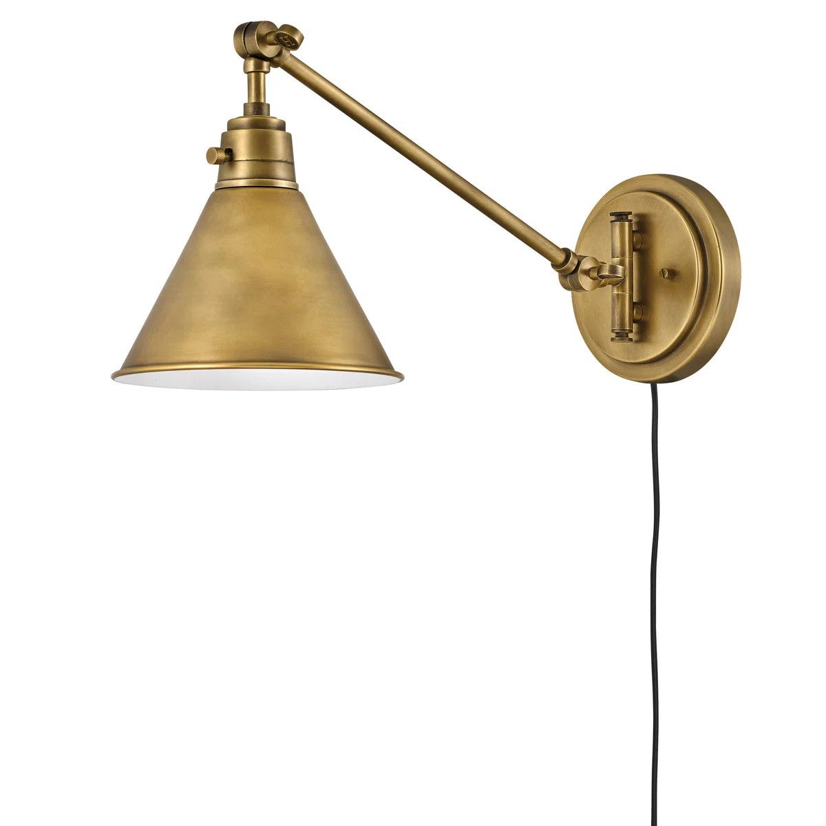 Arti 7.75-in Swing Arm Extendable Single Light Plug-In Sconce with On/Off Switch | Wayfair North America